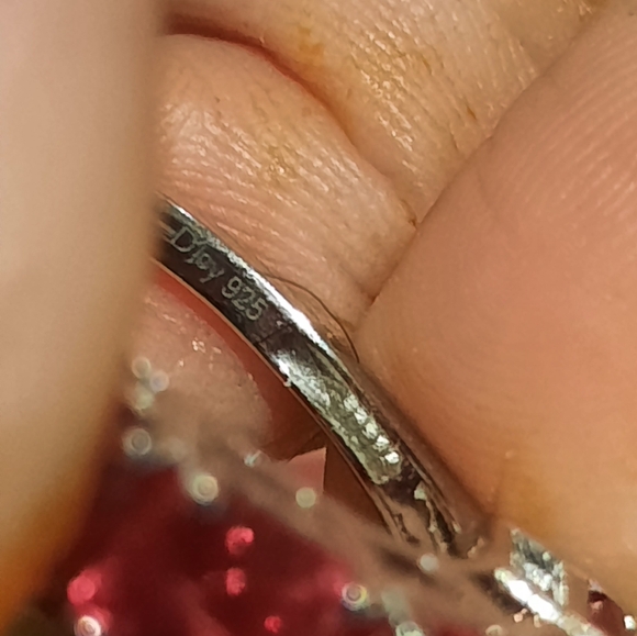 GENUINE STERLING SILVER LAB PADPARASIA 5 STONE ANNIVERSARY RING SIZE 7 - Picture 3 of 6